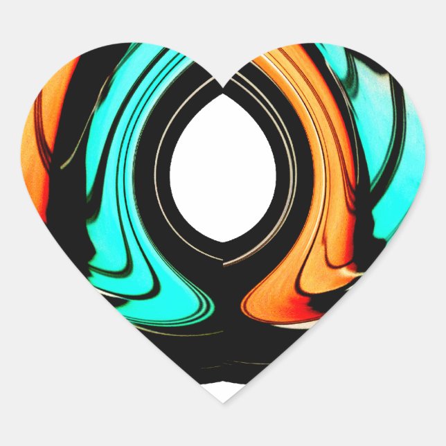 African Traditional Pattern Art Print Heart Sticker (Front)