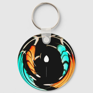 African Traditional Pattern Art Print Key Ring