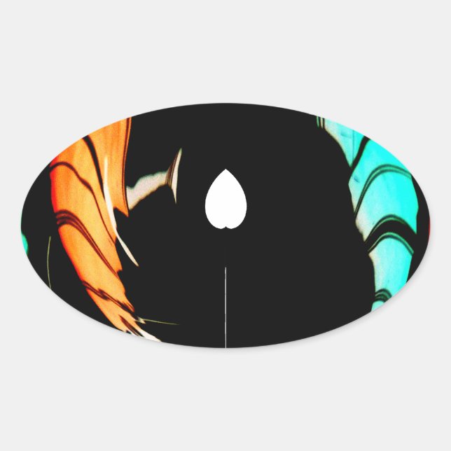 African Traditional Pattern Art Print Oval Sticker (Front)