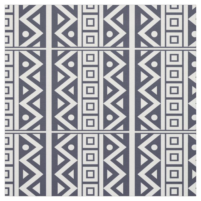 African Traditional Style Seamless White Pattern Fabric (Swatch)