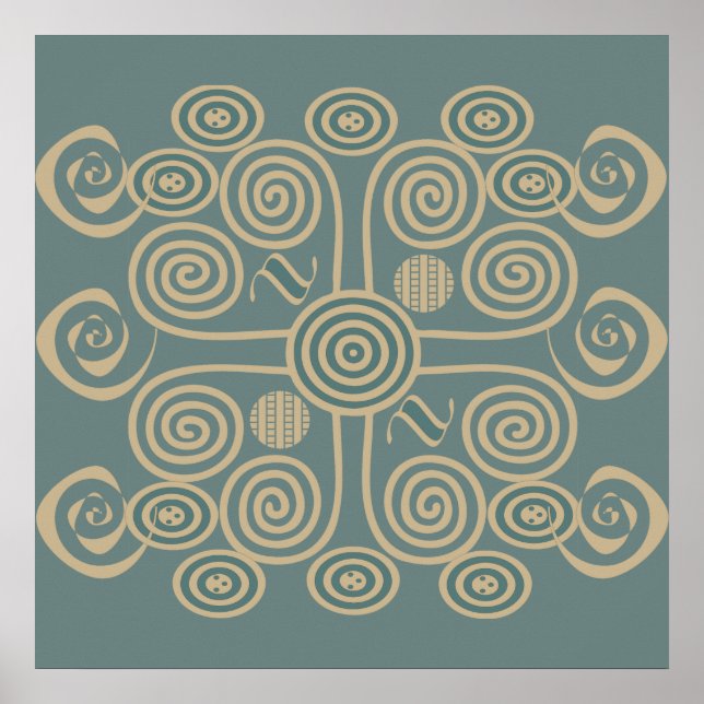 african tribal abstract pattern poster (Front)