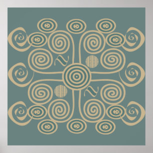 african tribal abstract pattern poster