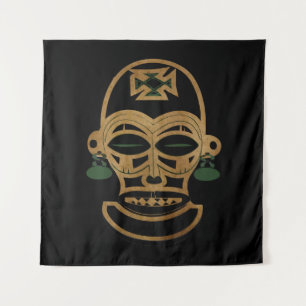 African tribal Abstract tattoo face art Tapestry