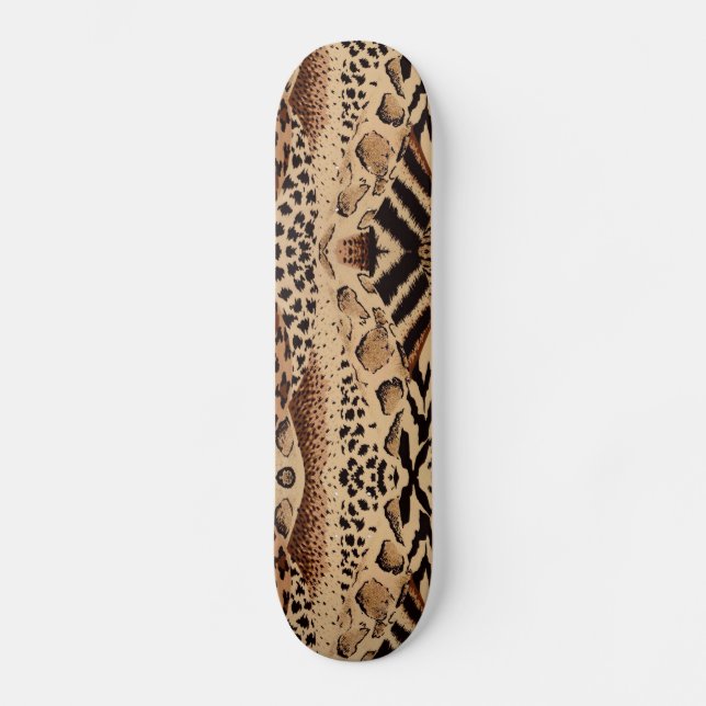 African Tribal Animal Print Skateboard (Front)
