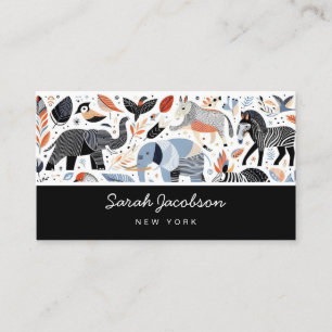 African Tribal Animals Business Card
