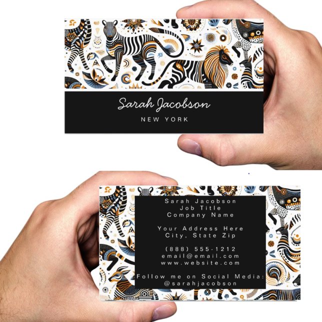 African Tribal Animals Business Card (Creator Uploaded)