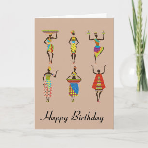 African Tribal art birthday ethnic fashion Card
