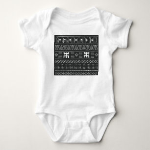 African Tribal Art: Geometric Black & White Baby Bodysuit
