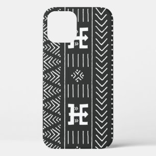 African Tribal Art: Geometric Black & White iPhone 12 Case