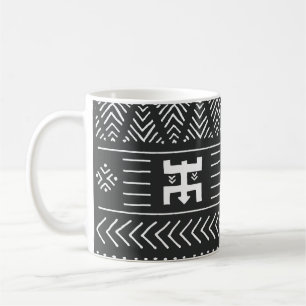 African Tribal Art: Geometric Black & White Coffee Mug