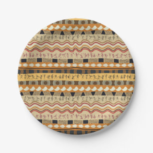 AFRICAN TRIBAL ART PAPER PLATE