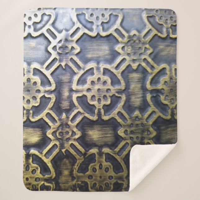 African tribal art pattern sherpa blanket (Front)