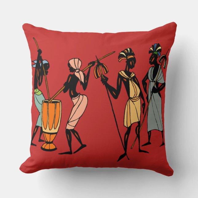 African tribal art throw pillow (Front)