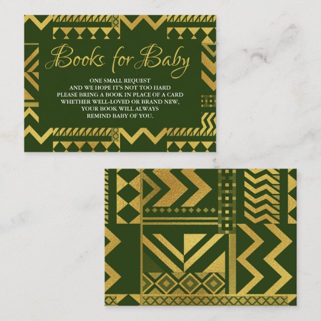 African Tribal Baby Shower Book Request Enclosure Card (Front/Back)