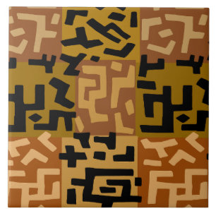 African Tribal BaKuba Ceramic Tile