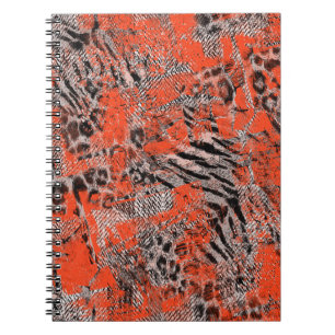 African, tribal. Black, red, grey. Notebook