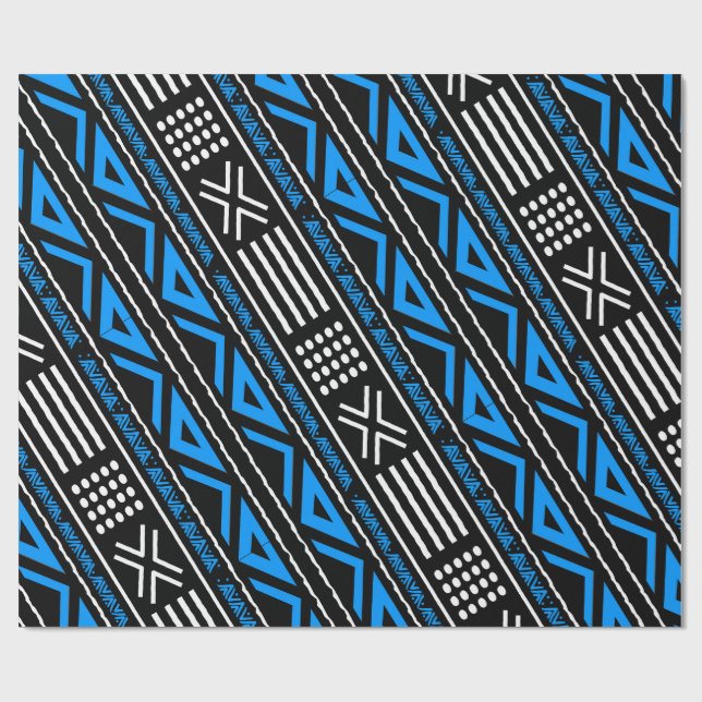 African Tribal Bogolan Mud Cloth Wrapping Paper (Flat)