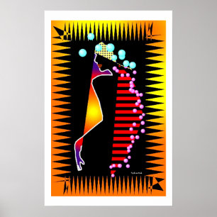 African Tribal Colour Splash Poster
