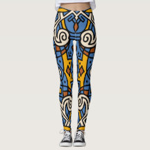 African Tribal Colourful pattern Blue and yellow