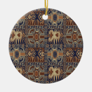African Tribal Contemporary Collage Ceramic Ornament