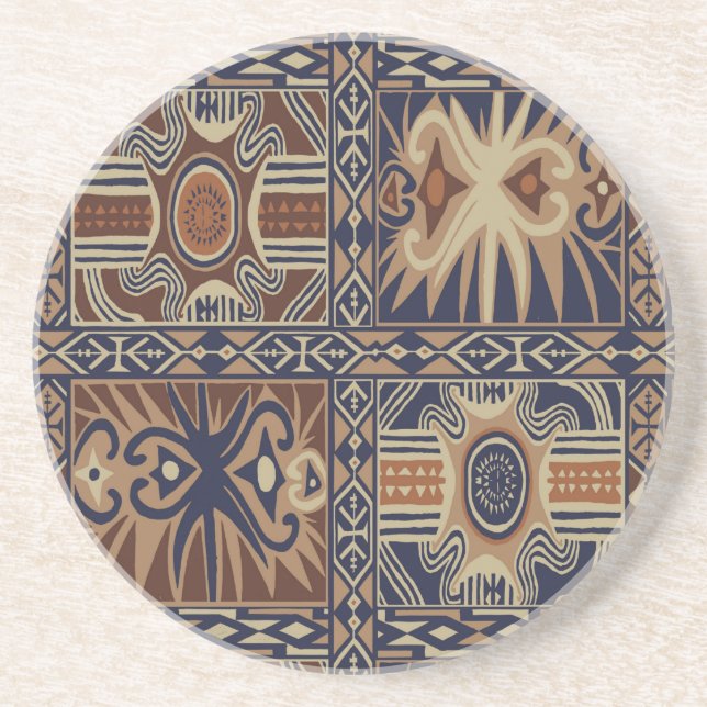 African Tribal Contemporary Collage Coaster (Front)
