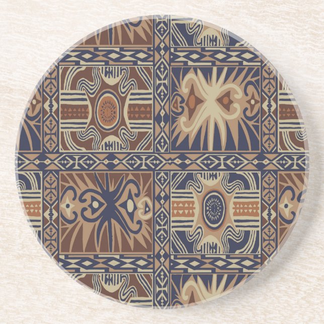 African Tribal Contemporary Collage Coaster (Front)
