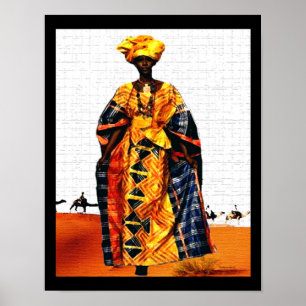 African Tribal Desert  Queen Poster
