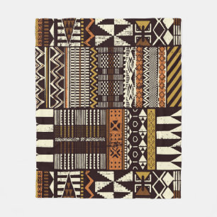 African tribal fabric, abstract vintage. fleece blanket