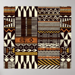 African tribal fabric, abstract vintage. poster
