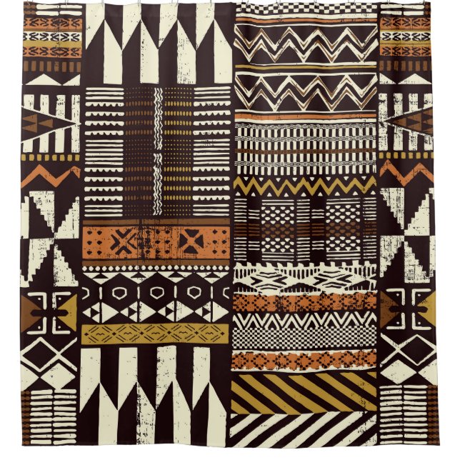 African tribal fabric, abstract vintage. shower curtain (Front)