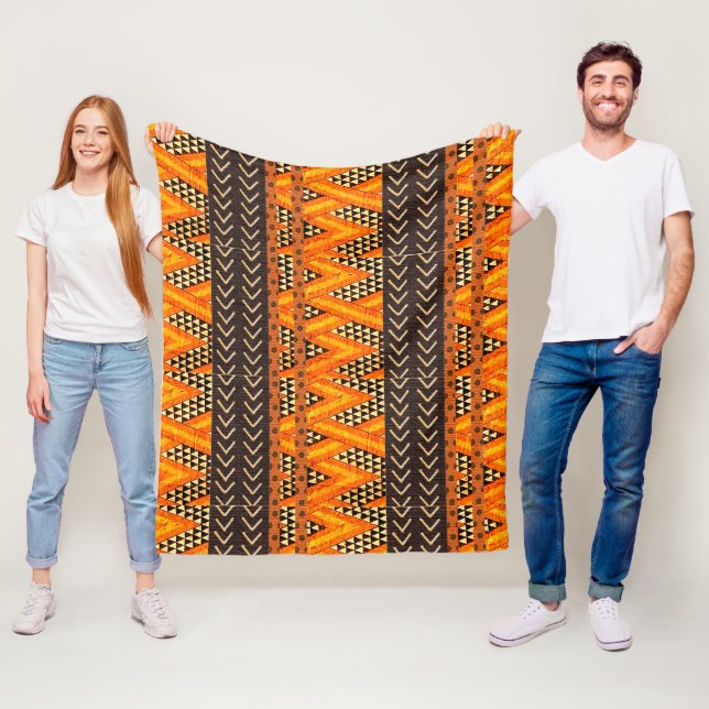 African Tribal Fleece Blanket (In Situ)