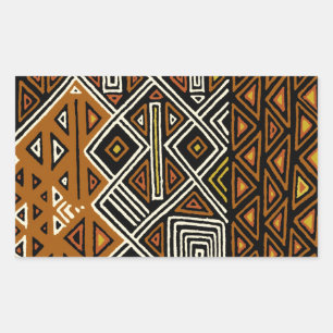 African Tribal Kuba Design Rectangular Sticker