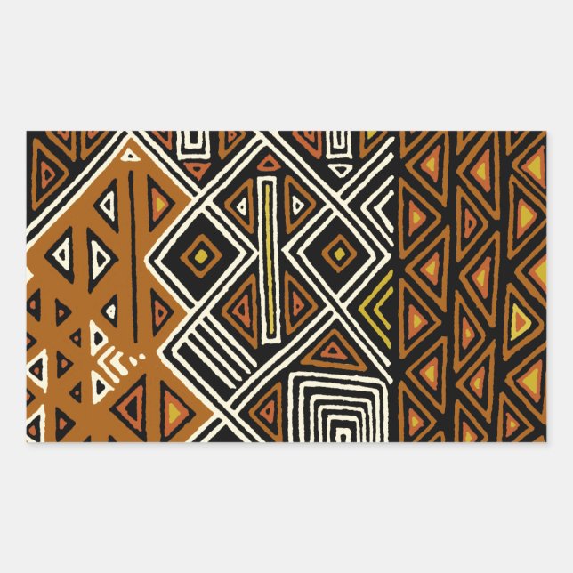 African Tribal Kuba Design Rectangular Sticker (Front)