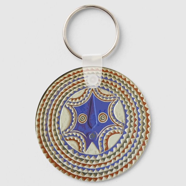 African Tribal Mask Key Ring (Front)
