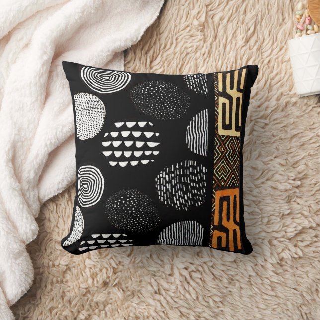 African Tribal Mud Cloth Pattern Cushion (Blanket)