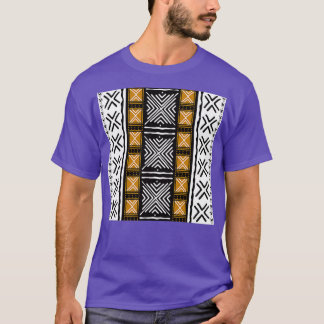 African Tribal Mud Cloth Pattern Long T-Shirt