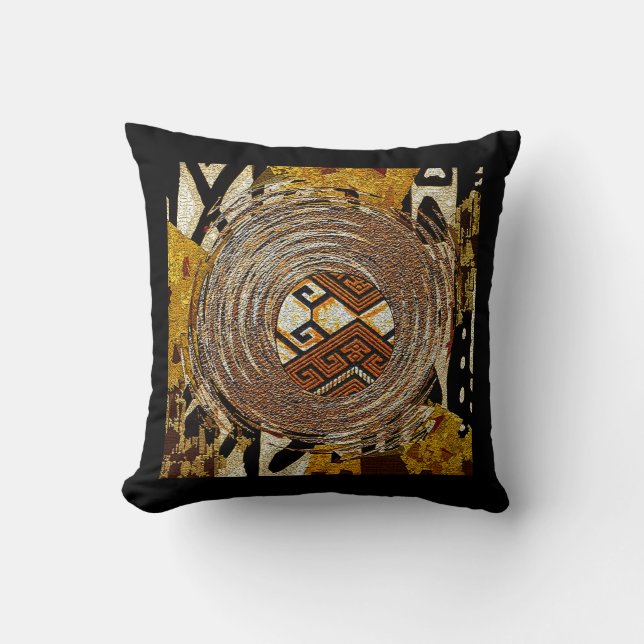 African Tribal Mud Cloth Print Cushion (Front)