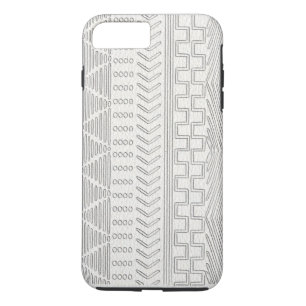 African Tribal Mudcloth White Leather Look iPhone 8 Plus/7 Plus Case