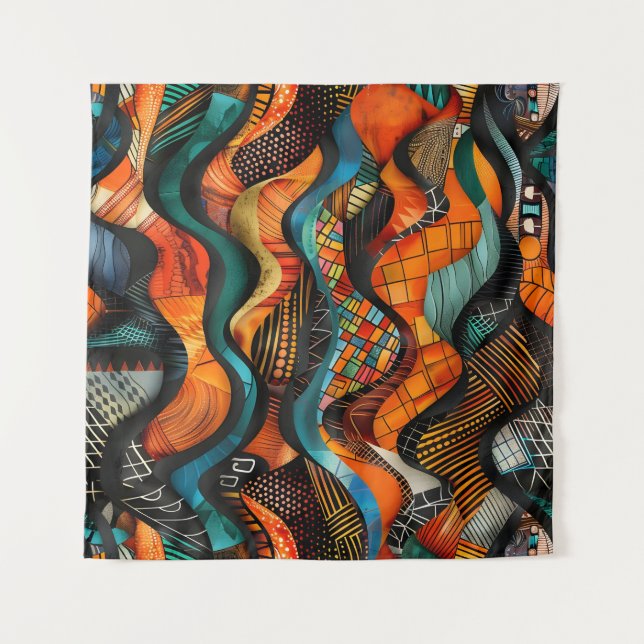 African Tribal Pattern Art Tapestry (Front)