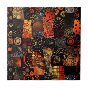 African Tribal Pattern Ceramic Tile
