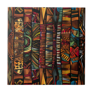 African Tribal Pattern Ceramic Tile