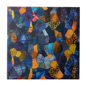 African Tribal Pattern Ceramic Tile