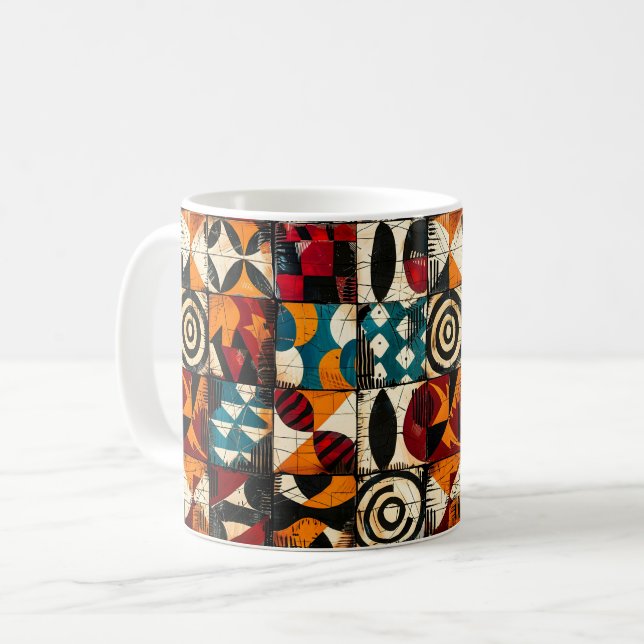 African Tribal Pattern Coffee Mug (Front Left)