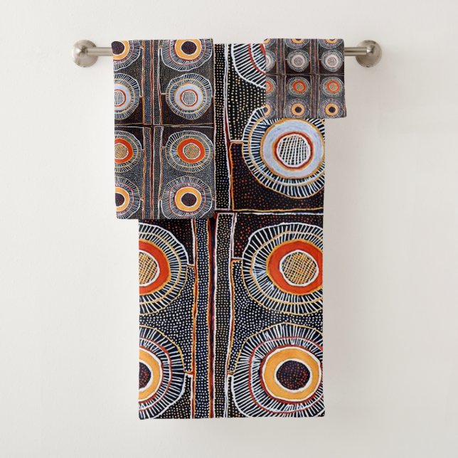 African Tribal Pattern • Cultural  Bath Towel Set (Insitu)