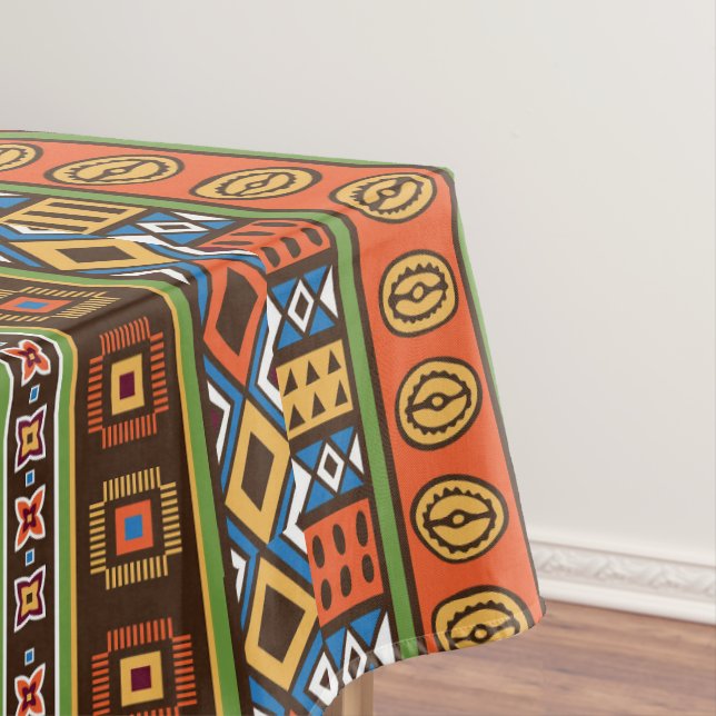 African Tribal pattern dining tablecloth (In Situ)