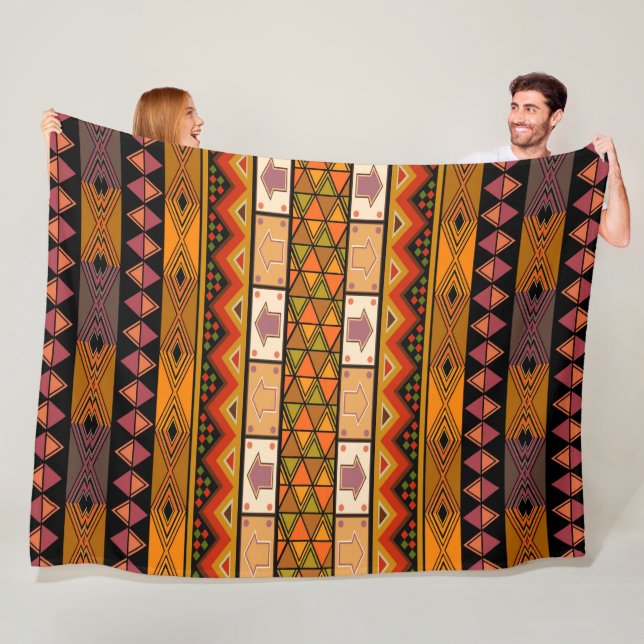 African Tribal pattern home decor blanket (In Situ)