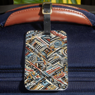 African Tribal Pattern Luggage Tag