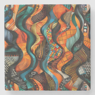 African Tribal Pattern Stone Coaster