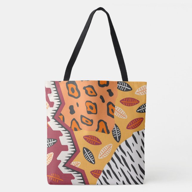 African Tribal Pattern Tote Bag (Front)