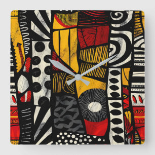 African Tribal Pattern Wall Clock